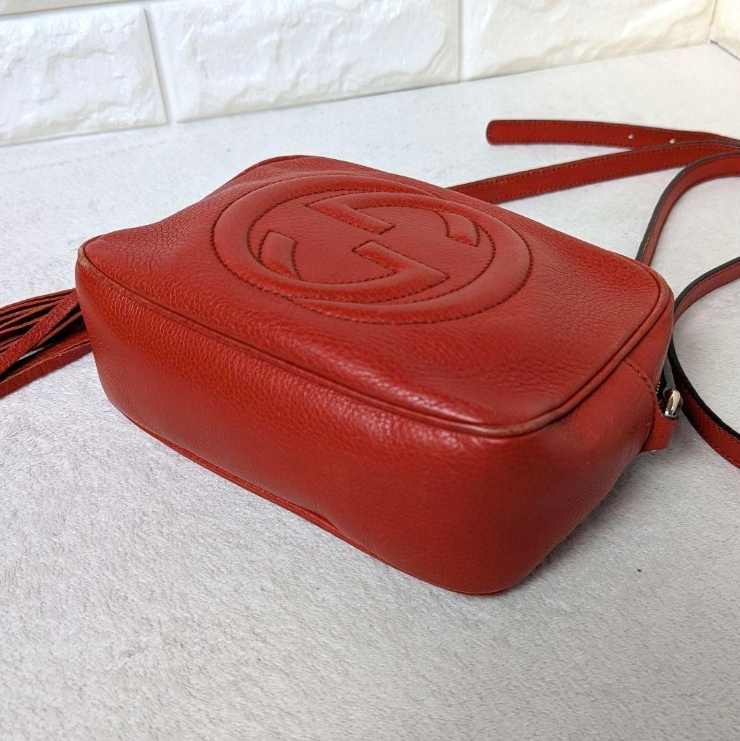 Gucci Soho Leather Shoulder Bag Disco Red Vermilion Used