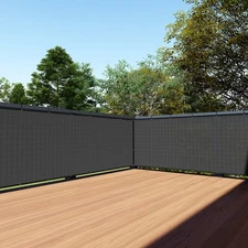 35in Tall Balcony Fence Privacy Screen Apartment Windshield Mesh Shade Brown
