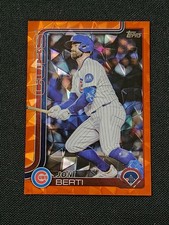 2025 Topps Update Jon Berti Orange Diamante Foil 12/25 Chicago Cubs
