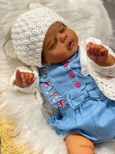Weighted 20In Reborn Baby Doll Realistic African Girl Dark Skin Rooted Hair Gift