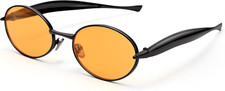 Small Oval Sunglasses Women Men Gold Metal Frame Retro 90s Vintage UV400