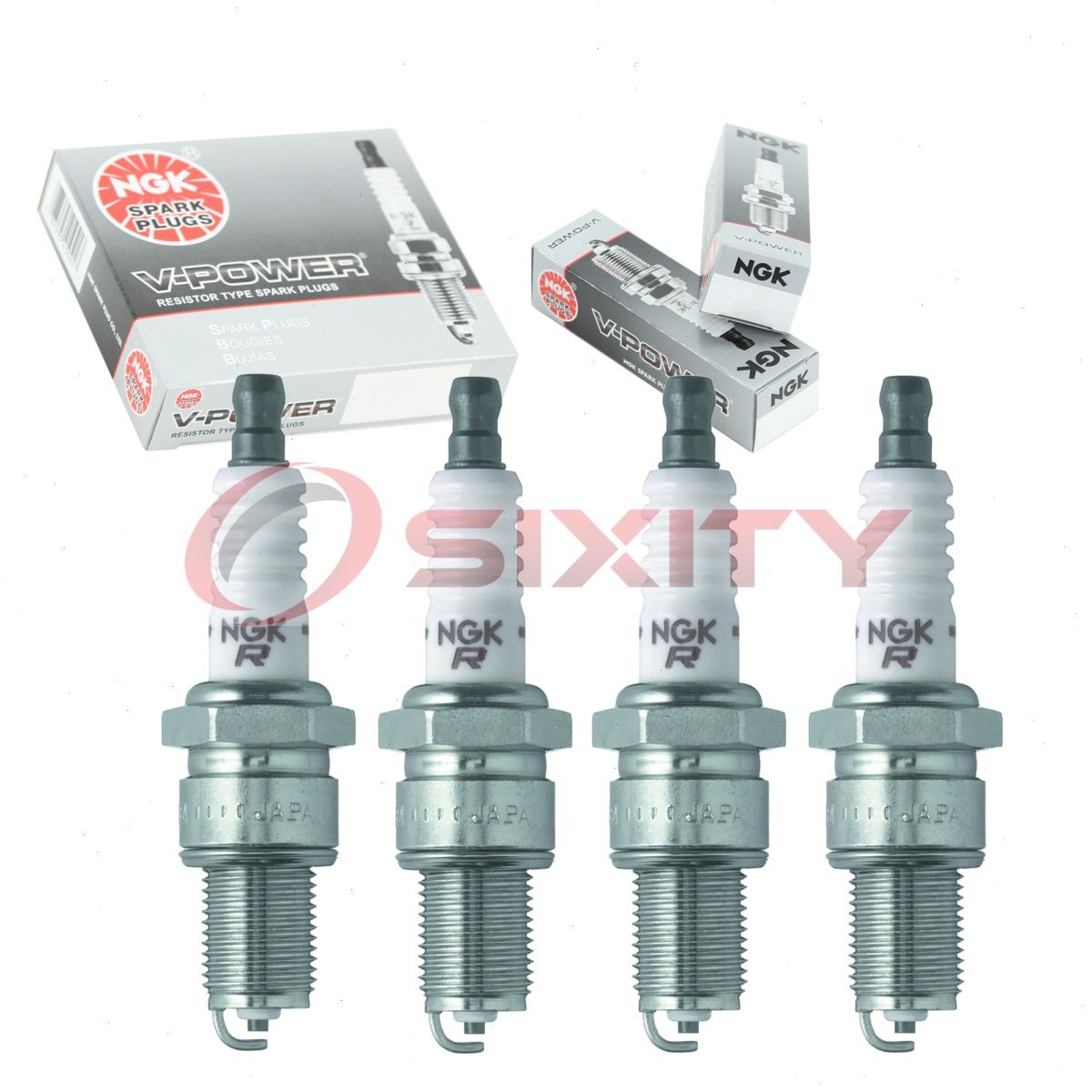4 pcs NGK V-Power Spark Plugs for 1987-1989 Plymouth Expo 2.2L L4 - Engine nx