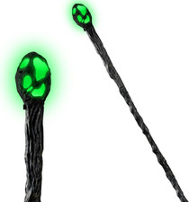 Creations Halloween LED Witch Staff Vintage Cane, Light up Magic Walking Cane P