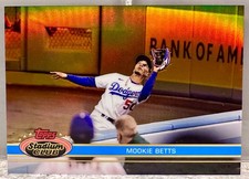 JERSEY # MATCH! 2021 Stadium Club Chrome 1991 Mookie Betts Gold 50/50! LAD (1/1)