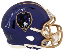 Derrick Mason Signed Ravens 2024 Alt Purple Riddell Speed Mini Helmet - (SS COA)