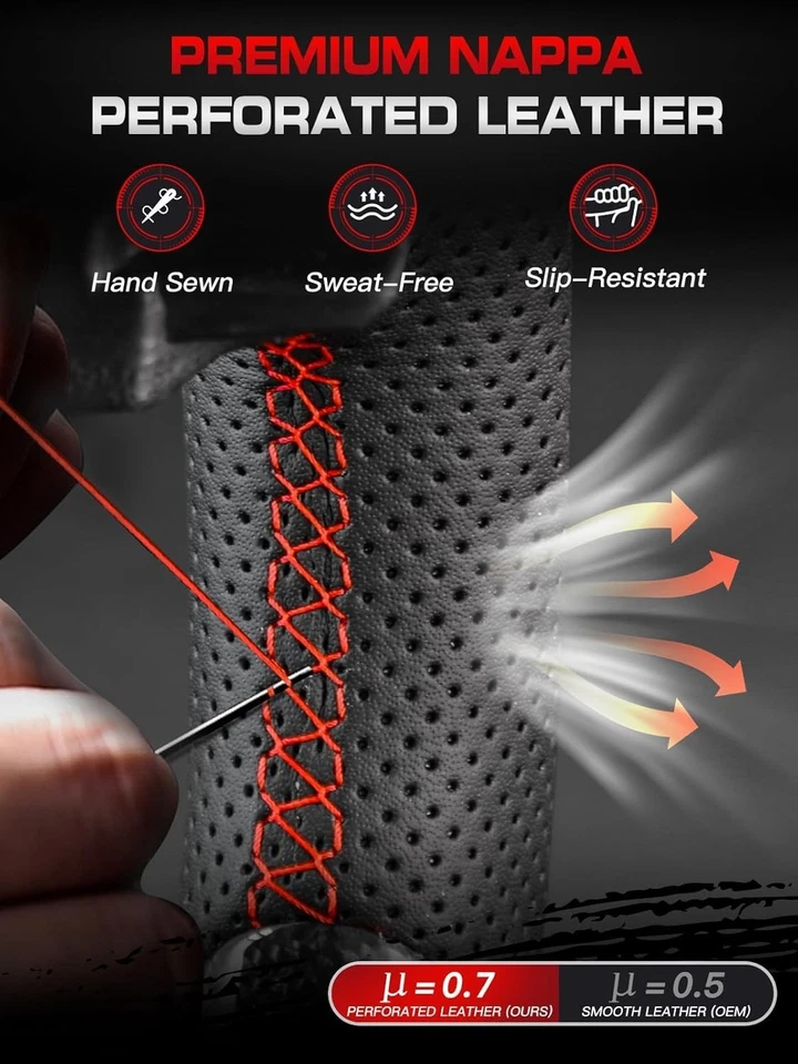 Volante de fibra de carbono real para Volkswagen Golf MK7 GTI/R 2015-2020 ROJO Foto 2 de 4