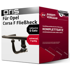 Anhängerkupplung abnehmbar + E-Satz 7pol universell für Opel Corsa F Fließh. 19-