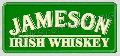 JAMESON IRISH WHISKEY EMBROIDERED PATCH IRON/SEW ON 4-1/4'' x 1-7/8'' GOLD RESERVE