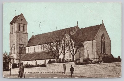 Penarth Glamorgan St. Augustines Kirche Topographie Postkarte zierliche Serie 1905
