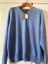 DANIEL CREMIEUX SIGNATURE COLLECTION MEN'S 100% CASHMERE SWEATER , BLUE NWT