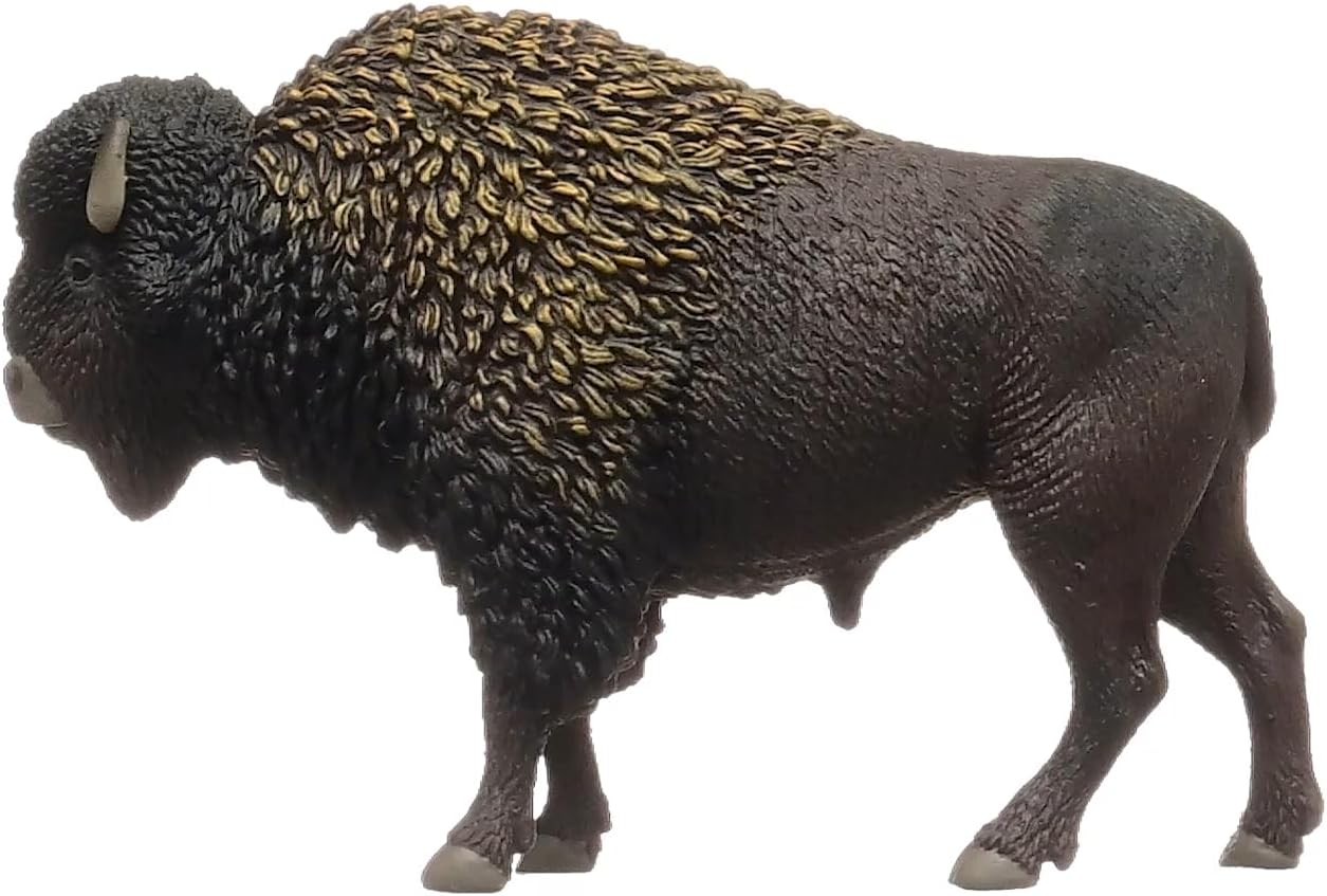 Wild Life - Large, 5" North American Bison Figurine. Realistic, Hand-Painted Har