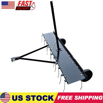 #ad #ad Tow Behind Dethatcher 48quot; Lawn Dethatcher Rake Grass Lawn Tractor Tools 24 Tines $98.99