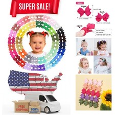Hair Clips for Girls - 80PCS Fully Lined Tiny Alligator Bows in Pairs for Inf...