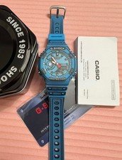 Image of Casio G-Shock Blue Analog Digital Watch GA2100 Style Shock Resistant Sport Watch