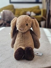 Jellycat Bashful Patchwork Brown Bunny Plush Medium 100% Authentic NWT