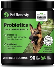 Pet Honesty Dog Probiotics 6B CFU- Daily Gut Health Immune Duck Flavor 90 Ct