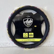 Auto Drive Steering Wheel Cover Fits 14.5-15.5 in. Colorful Zebra New 0460