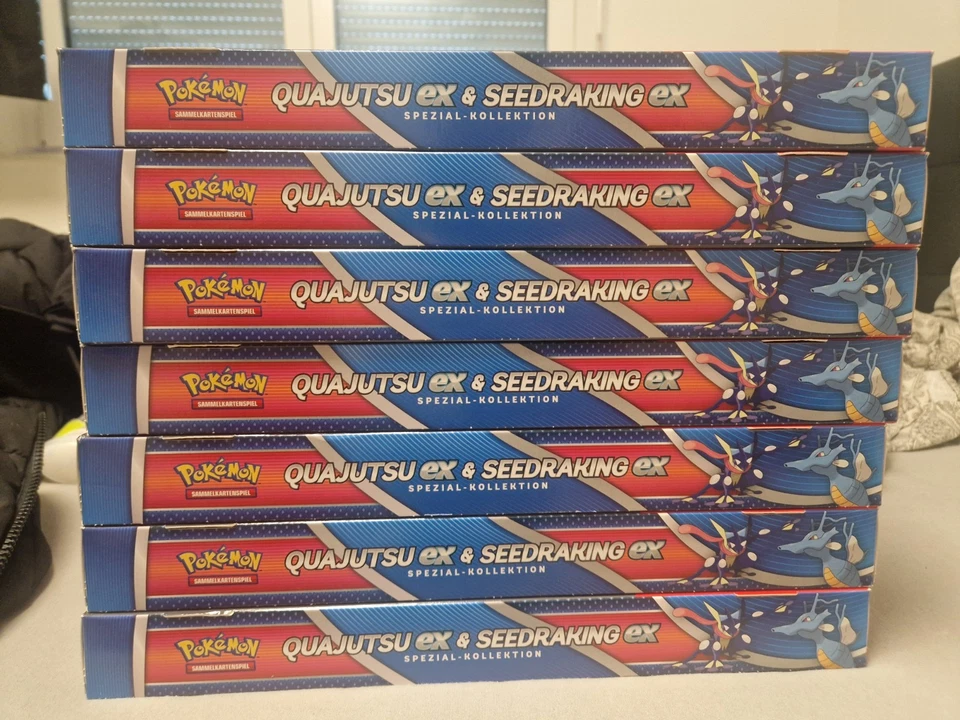 Pokémon TCG Quajutsu EX & Seedraking Ex Spezial Kollektion - Deutsch 8 Booster - Bild 2 von 3