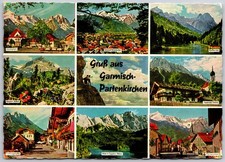 Vintage Gruß aus Garmisch-Partenkirchen Bavarian Mountain Postcard