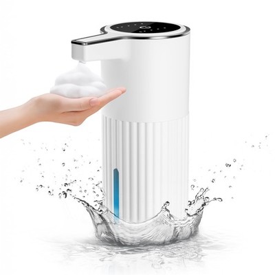 Automatic Soap Dispenser Foaming Touchless:14.2oz White Plastic - Rechargeabl...