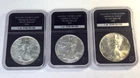 Lot of 3 1991-1993  American Silver Eagle -3 Coins In the Holder