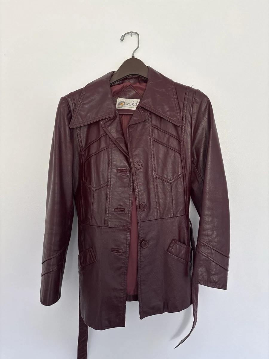 Vintage Red Coats, Jackets & Vests Leather Outer Shell for Women