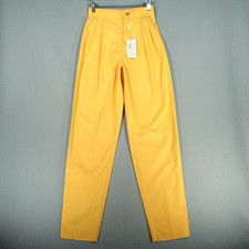 Vintage Valentino Sport Golf Trousers Womens 38 Yellow Pan Ellesse Deadstock