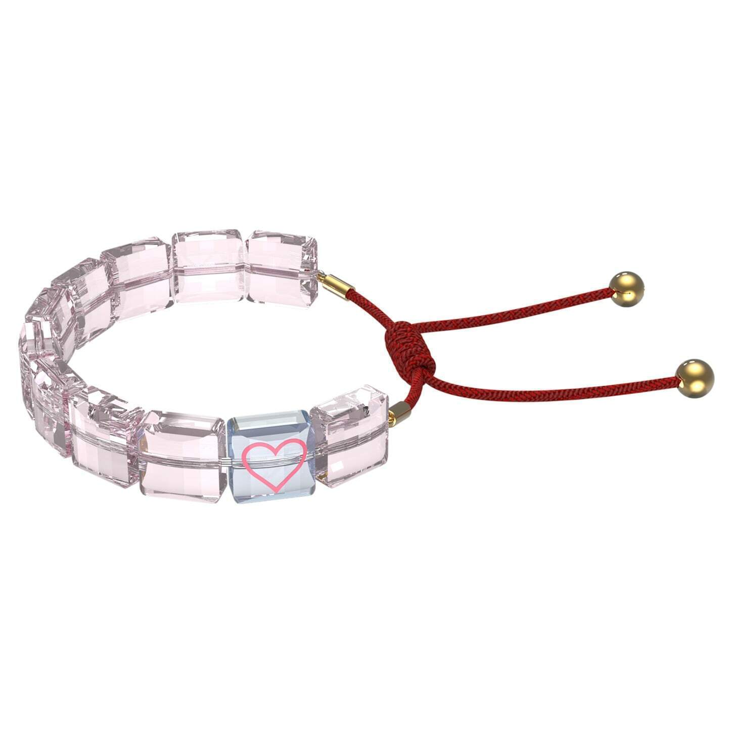 Swarovski Letra Bracelet HEART, Pink, Gold-Tone Plated - 5615001 New