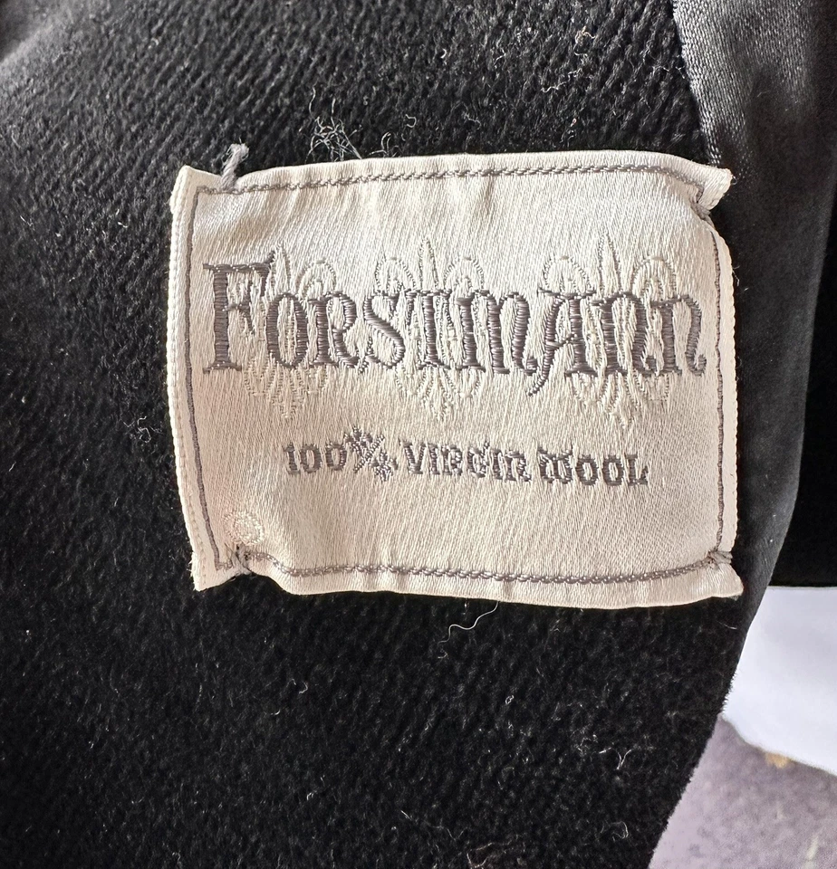 VTG Forstmann Wool Coat Long Classic Retro Old Money Pockets Women’s L Black - Image 3 of 4