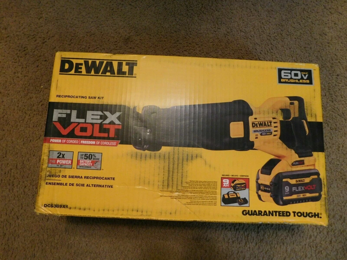 NEW DeWalt DCS389X2 FLEXVOLT 60V MAX 1-1/8#034; Recip Saw Kit w/ (2) Ah  Batteries 885911701105 eBay