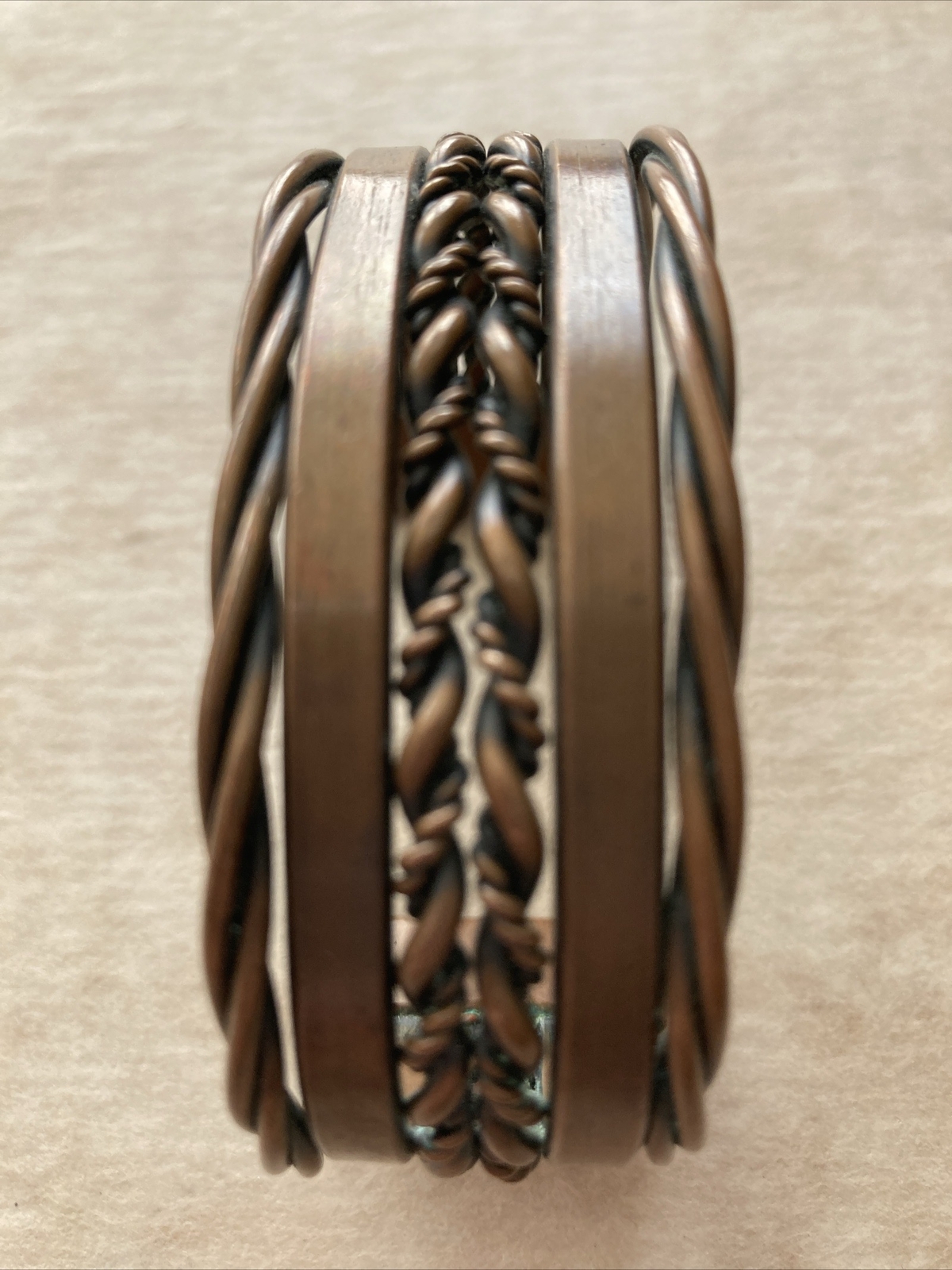 Vintage Handmade Solid Copper Open Cuff Bracelet … - image 2