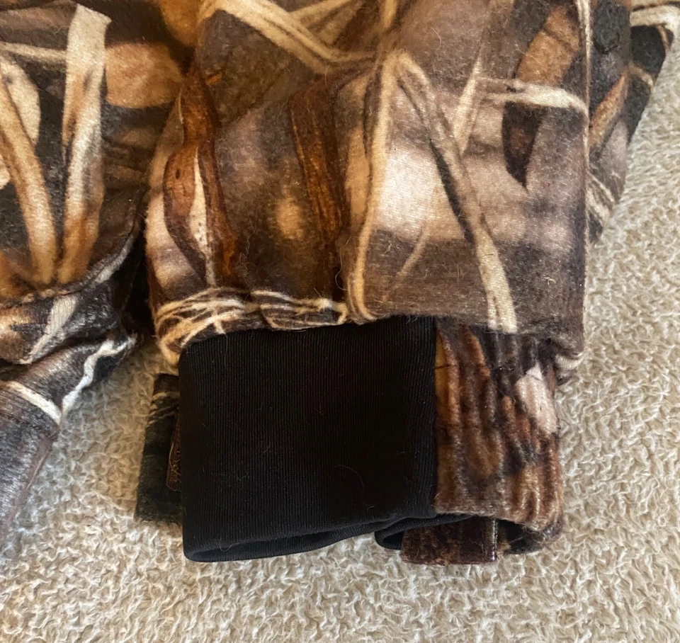 VTG Hodgman Mens XL Camo Jacket Coat Duck Blind Geese Hunting Polyester Tricot - Image 4 of 4