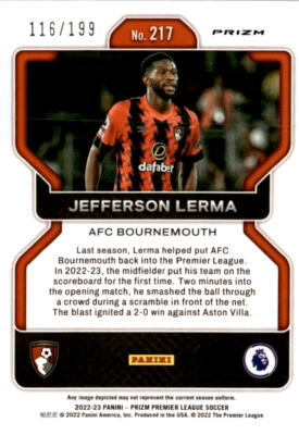 2022-23 Panini Prizm Premier League #217 Jefferson Lerma Prizms