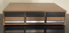 Vintage Faux Wooden 3 Drawer Cassette Tape Holder Storage Cabinet Case Holds 42
