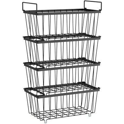 4-Pack Stackable Freezer Organizer Bins for Effortless Reach in Chest Freezers