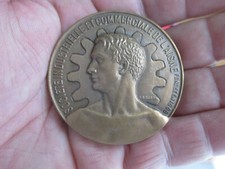 MÉDAILLE SOCIÉTÉ INDUSTRIELLE & COMMERCIALE DE L AISNE BRONZE  P BARON ATTRIBUÉE