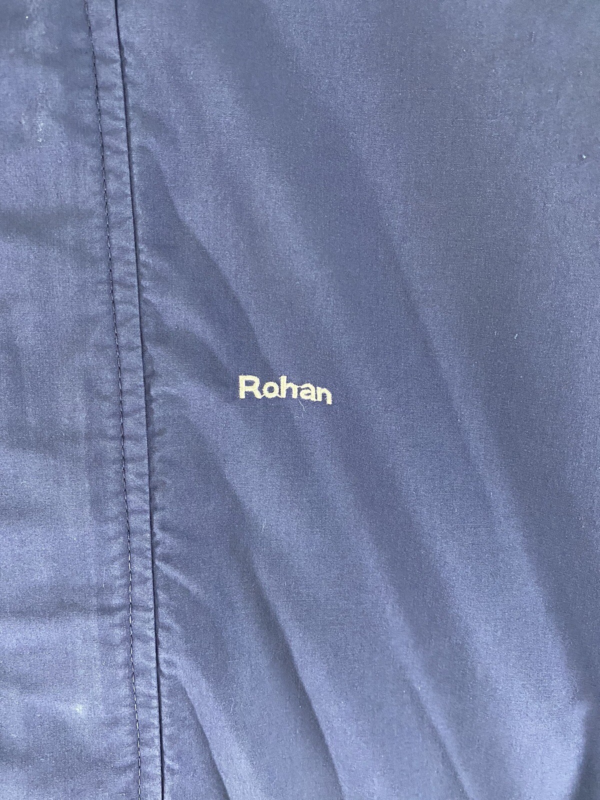 Rohan Jacket Mens UK M/L Blue Pampas Fold Away Hood Rain Coat Outdoors