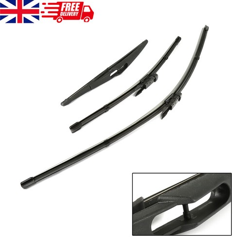 Front & Rear Windscreen 26" 16" 12" Wiper Blades For Vauxhall Corsa D