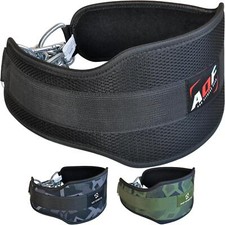 AQF Dip Belt Weightlifting Heavy Duty Steel Chain Neoprene Padded Gym Support
