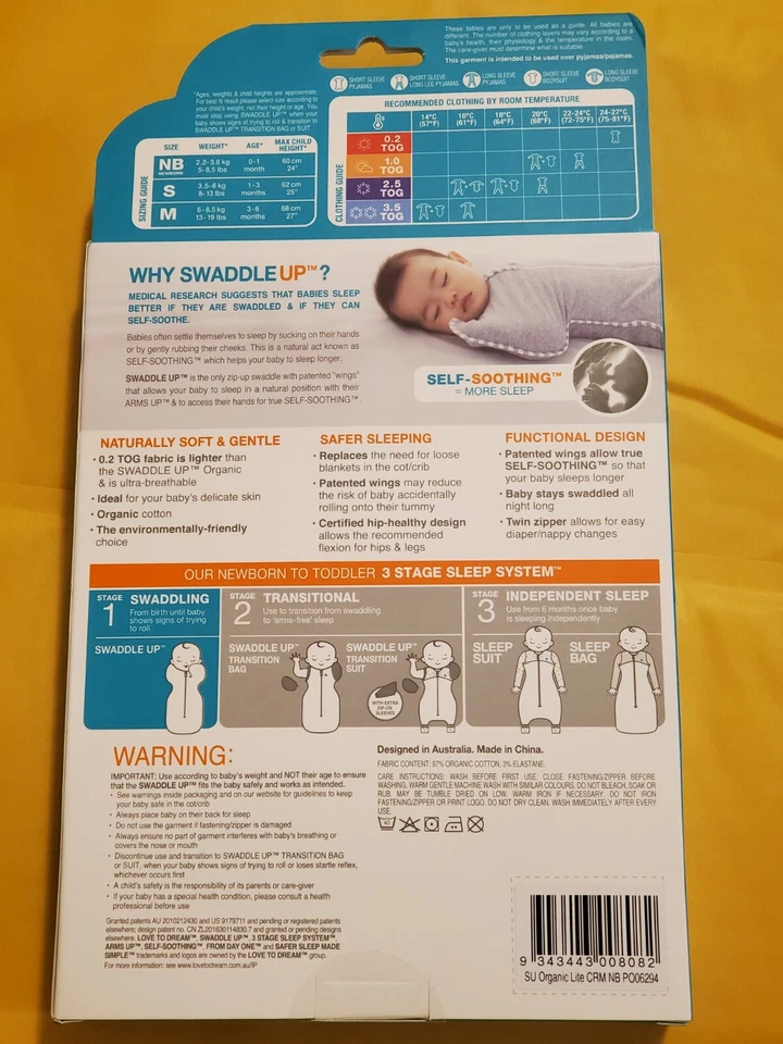 Love To Dream Envoltura Orgánica 0.2 TOG Patrón Estrella Recién Nacido Foto 2 de 4