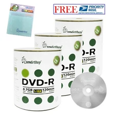 300 Smartbuy DVD-R 16X 4.7GB Logo Top Blank Media Disc + FREE Micro Fiber Cloth