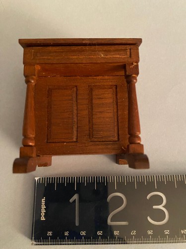Casa delle bambole in miniatura vintage ARTIGIANALE stile Davenport BELLISSIMO legno massello DESK/b - Foto 13 di 17