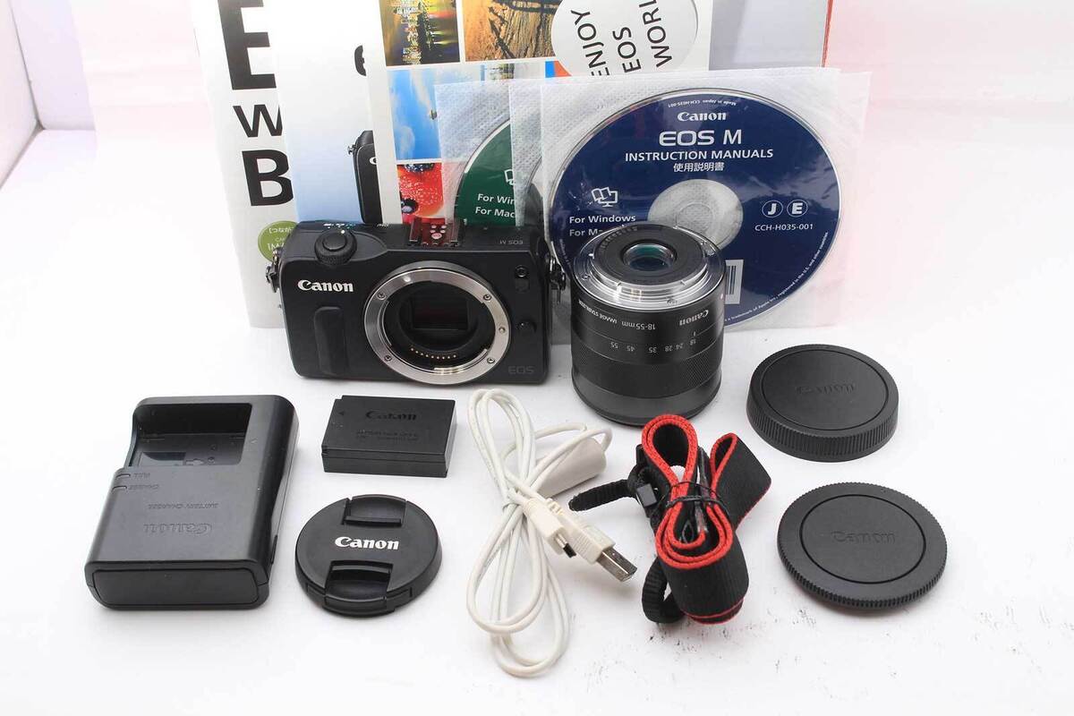 Canon EOS M Mirrorless Digital Camera Black 18-55mm Lens w Canon EOS M Mirrorless Digital Camera Black 18-55mm Lens w