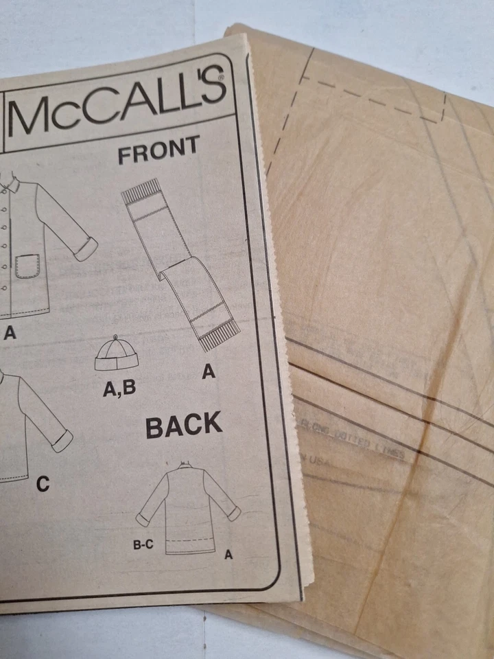 Coat Jacket Scarf Fleece Pockets XS S M McCalls 3788 Sewing Pattern Cut NO HAT - Image 4 of 4
