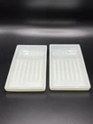 2 Vintage Milk Glass Dental Instrument Tray AMERICAN CABINET CO  #16