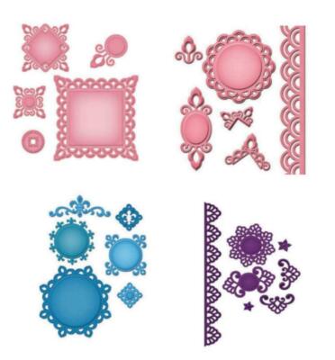 Stanzschablone Accents + Motifs, Ornamente Bordüren, Spellbinders Nestabilities