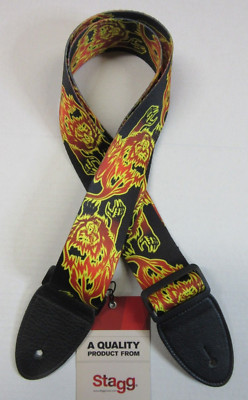 Stagg STE DRAGON 5 Gitarrengurt aus Terylene mit DRAGON 5 Motiv