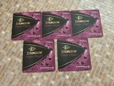 5 STRONGBOW DARK FRUIT CIDER PAPPE BIERDECKEL VON 2016 