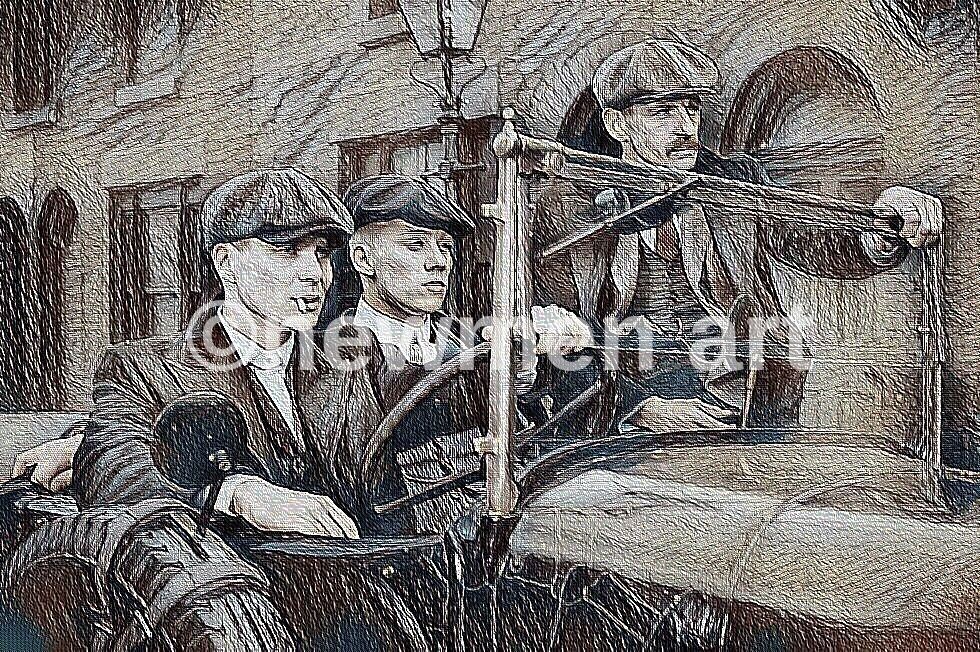 PEAKY BLINDERS Birmingham Gangsters - Quality canvas 34""X20"" wall art