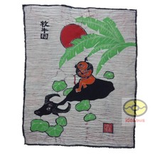 Chinese Yunnan Folk Art Handmade Wall Hanging Batik Tapestry The Cowherd Boy